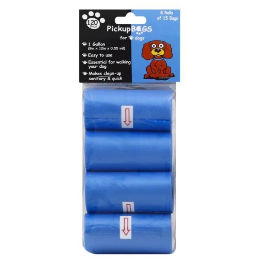 Pick-up Clean-up Bags for Dogs, 8 rolls of 15 bags [120 bags Total] NWT